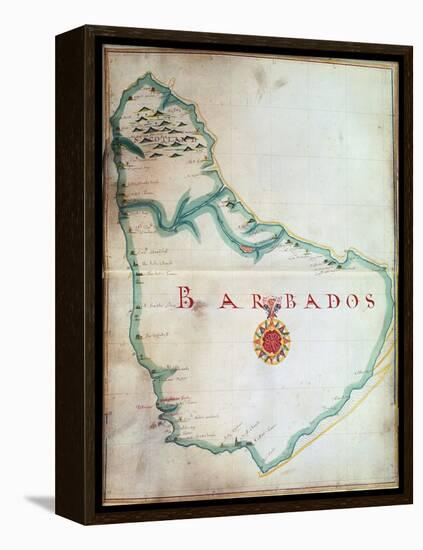 Map of Barbados, 1683-null-Framed Premier Image Canvas
