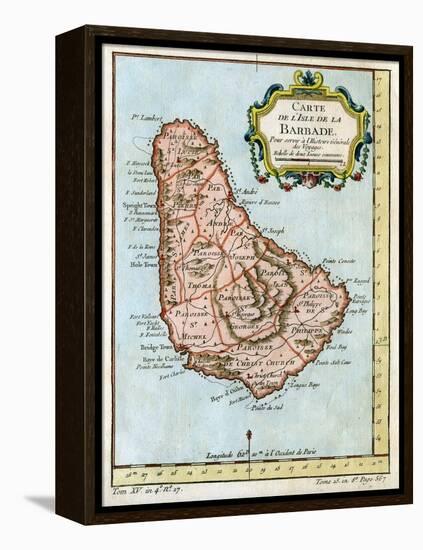 Map of Barbados, C1758-null-Framed Premier Image Canvas