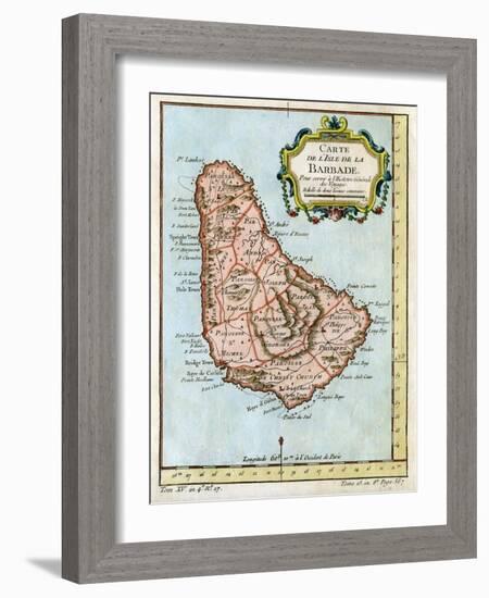 Map of Barbados, C1758-null-Framed Giclee Print