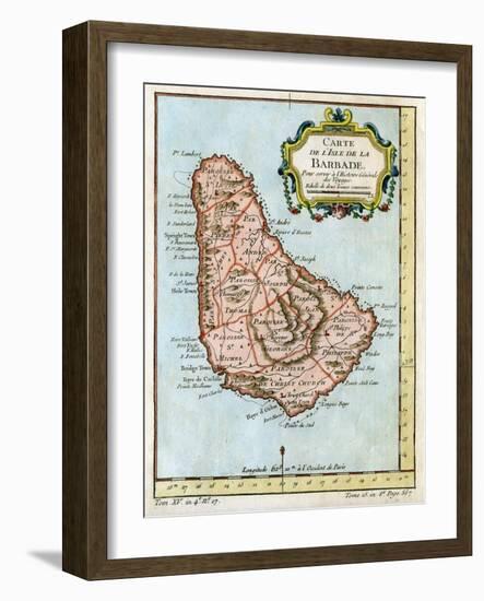 Map of Barbados, C1758-null-Framed Giclee Print