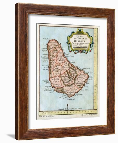 Map of Barbados, C1758-null-Framed Giclee Print