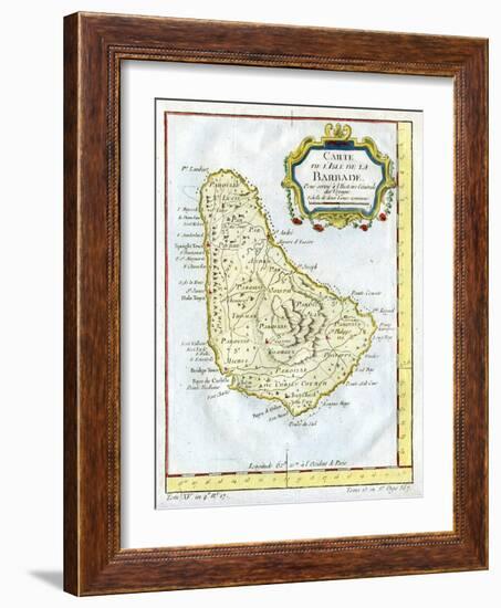 Map of Barbados, C1764-null-Framed Giclee Print