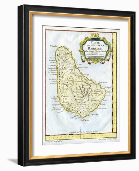 Map of Barbados, C1764-null-Framed Giclee Print