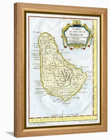 Map of Barbados, C1764-null-Framed Premier Image Canvas