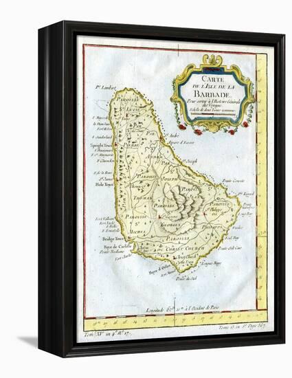 Map of Barbados, C1764-null-Framed Premier Image Canvas