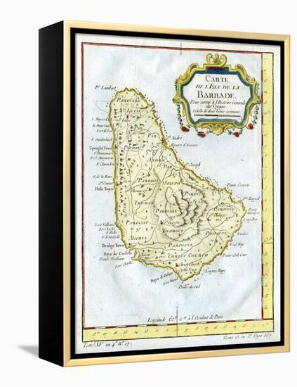 Map of Barbados, C1764-null-Framed Premier Image Canvas