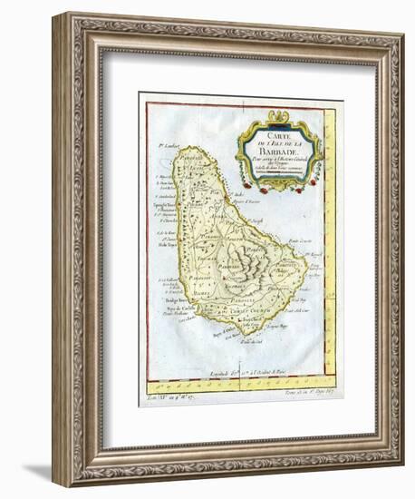 Map of Barbados, C1764-null-Framed Giclee Print