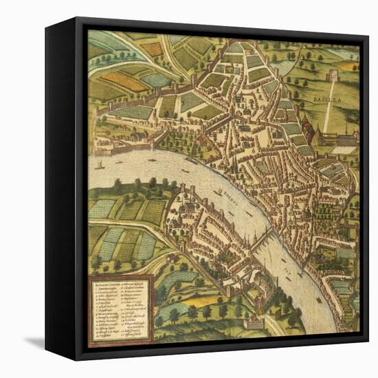 Map of Basel, Switzerland, from Civitates Orbis Terrarum-null-Framed Premier Image Canvas