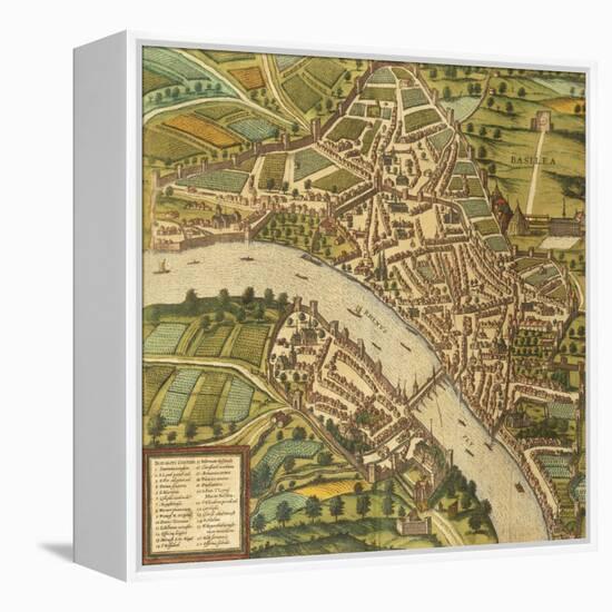 Map of Basel, Switzerland, from Civitates Orbis Terrarum-null-Framed Premier Image Canvas