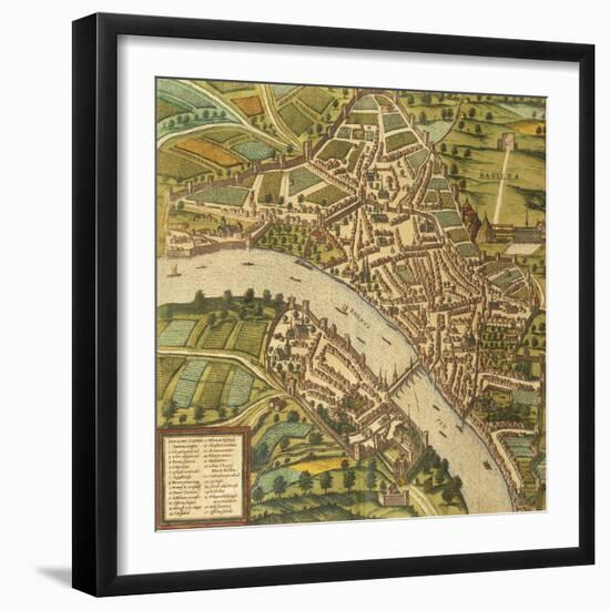 Map of Basel, Switzerland, from Civitates Orbis Terrarum-null-Framed Giclee Print