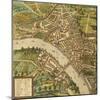 Map of Basel, Switzerland, from Civitates Orbis Terrarum-null-Mounted Giclee Print