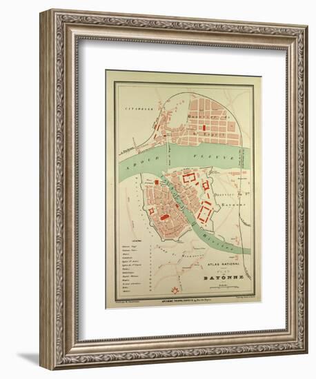 Map of Bayonne France-null-Framed Premium Giclee Print