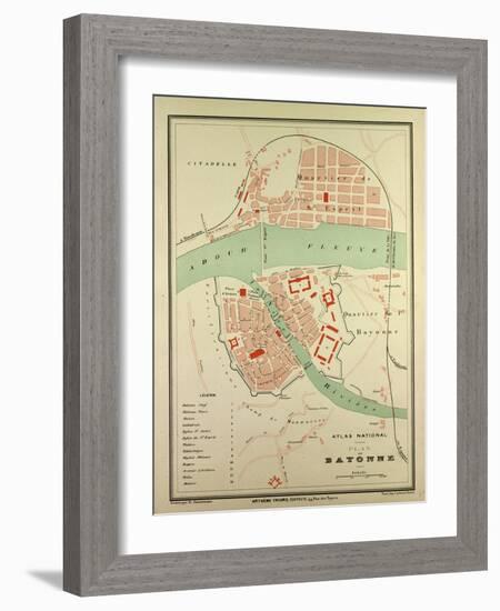 Map of Bayonne France-null-Framed Giclee Print