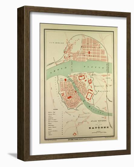 Map of Bayonne France-null-Framed Giclee Print