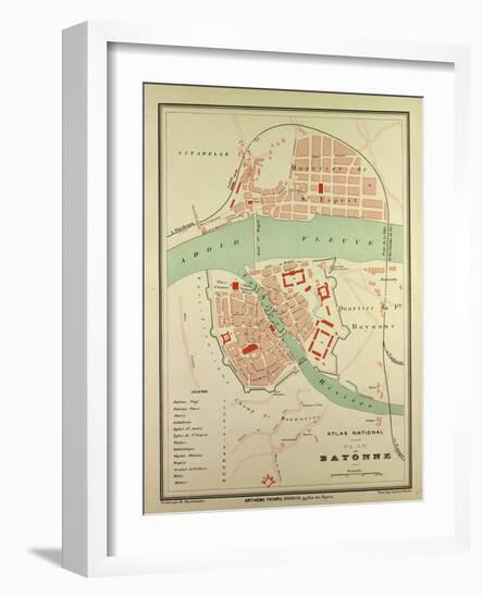 Map of Bayonne France-null-Framed Giclee Print