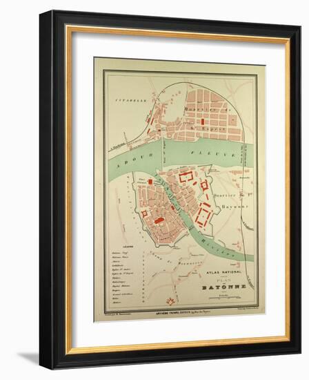 Map of Bayonne France-null-Framed Giclee Print