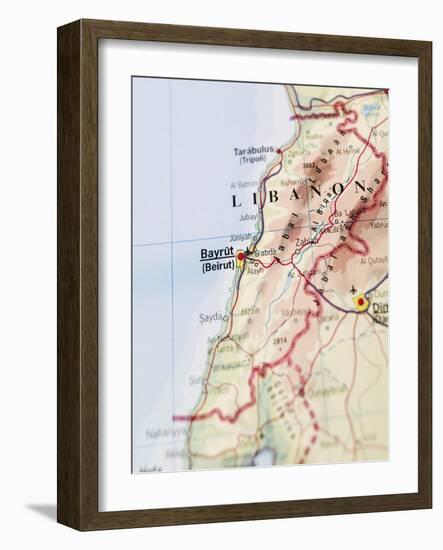 Map of Bayrut-gemenacom-Framed Art Print