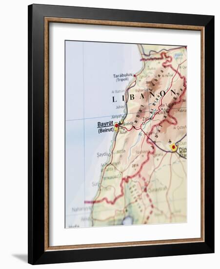 Map of Bayrut-gemenacom-Framed Art Print