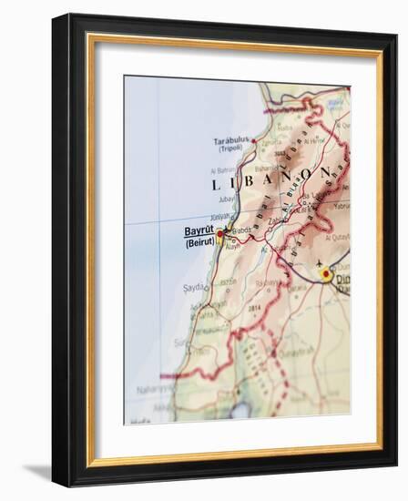 Map of Bayrut-gemenacom-Framed Art Print