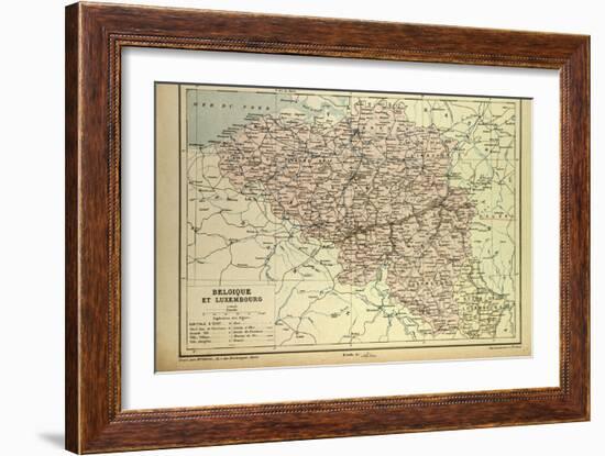 Map of Belgium and Luxemburg-null-Framed Giclee Print