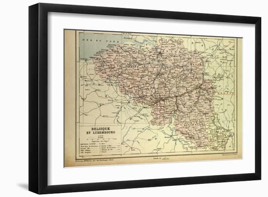 Map of Belgium and Luxemburg-null-Framed Giclee Print