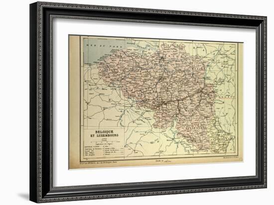 Map of Belgium and Luxemburg-null-Framed Giclee Print