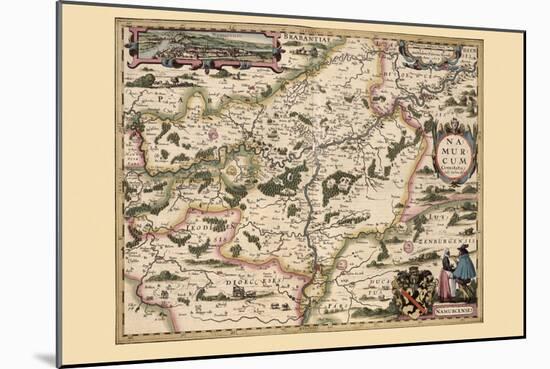 Map of Belgium & Namur-Pieter Van der Keere-Mounted Art Print