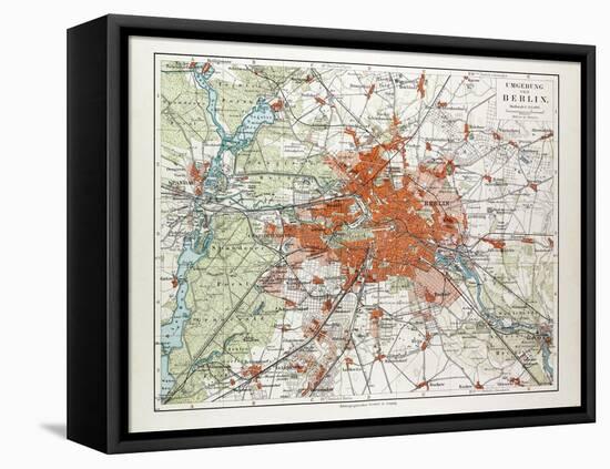 Map of Berlin and the Surrounding Area Germany 1899-null-Framed Premier Image Canvas