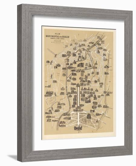 Map of Berlin, Published by Carl Glueck Verlag, Berlin, 1860-German School-Framed Giclee Print