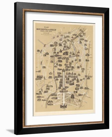 Map of Berlin, Published by Carl Glueck Verlag, Berlin, 1860-German School-Framed Giclee Print