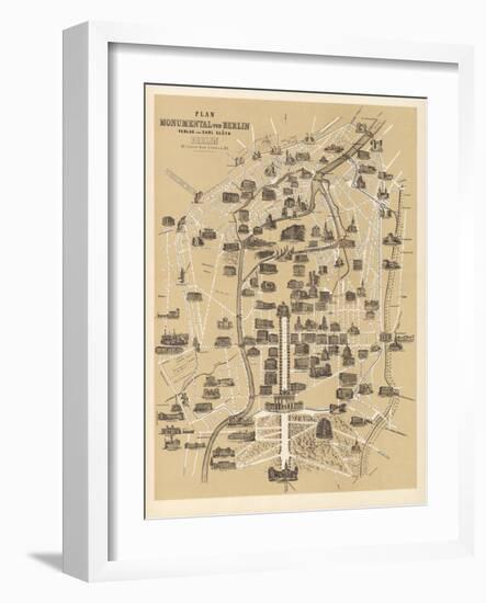 Map of Berlin, Published by Carl Glueck Verlag, Berlin, 1860-German School-Framed Giclee Print