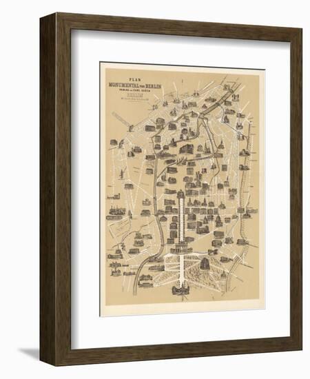 Map of Berlin, Published by Carl Glueck Verlag, Berlin, 1860-German School-Framed Giclee Print