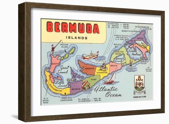 Map of Bermuda Islands-null-Framed Premium Giclee Print