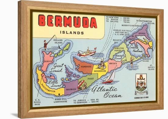 Map of Bermuda Islands-null-Framed Stretched Canvas