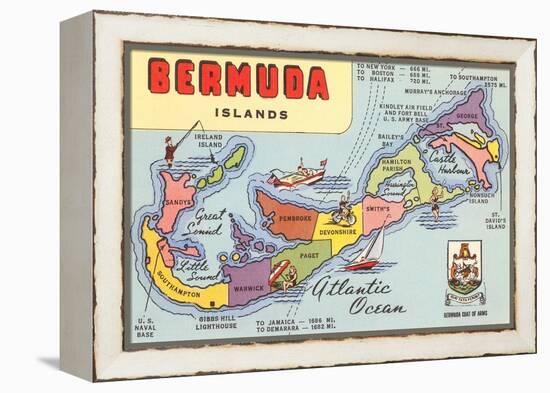 Map of Bermuda Islands-null-Framed Stretched Canvas