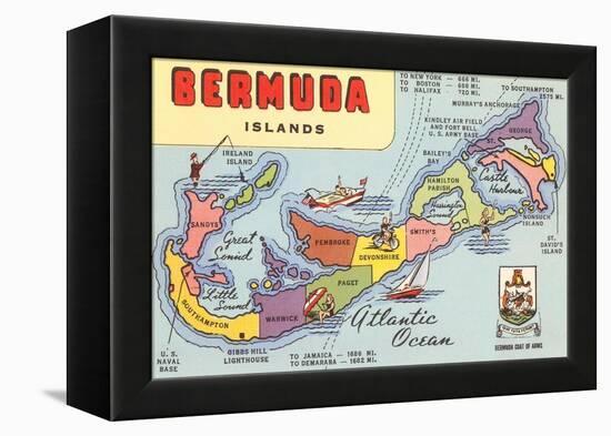 Map of Bermuda Islands-null-Framed Stretched Canvas