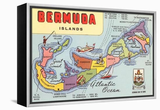 Map of Bermuda Islands-null-Framed Stretched Canvas