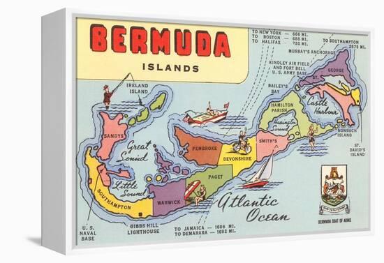 Map of Bermuda Islands-null-Framed Stretched Canvas
