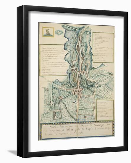 Map of Boccadifalco Area, Palermo, Italy-null-Framed Giclee Print