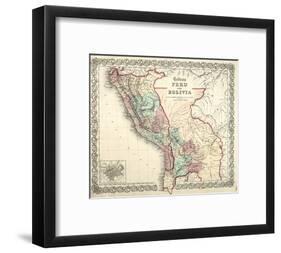 Map of Bolivia and Peru before the War of Pacific, Published in New York, 1878-null-Framed Giclee Print