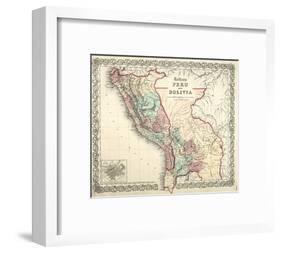 Map of Bolivia and Peru before the War of Pacific, Published in New York, 1878-null-Framed Giclee Print