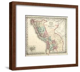 Map of Bolivia and Peru before the War of Pacific, Published in New York, 1878-null-Framed Giclee Print