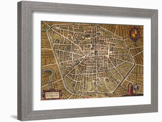 Map of Bologna, 1620, Italy-null-Framed Giclee Print