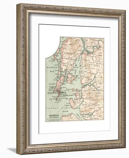 Map of Bombay (C. 1900), Maps-Encyclopaedia Britannica-Framed Giclee Print