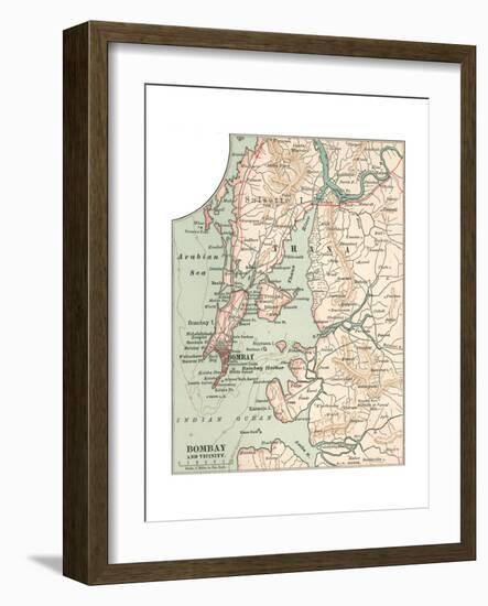 Map of Bombay (C. 1900), Maps-Encyclopaedia Britannica-Framed Giclee Print