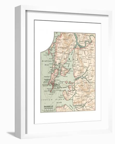 Map of Bombay (C. 1900), Maps-Encyclopaedia Britannica-Framed Giclee Print