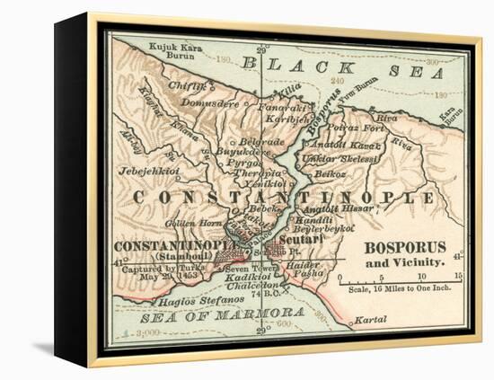 Map of Bosphorus (C. 1900), Maps-Encyclopaedia Britannica-Framed Stretched Canvas