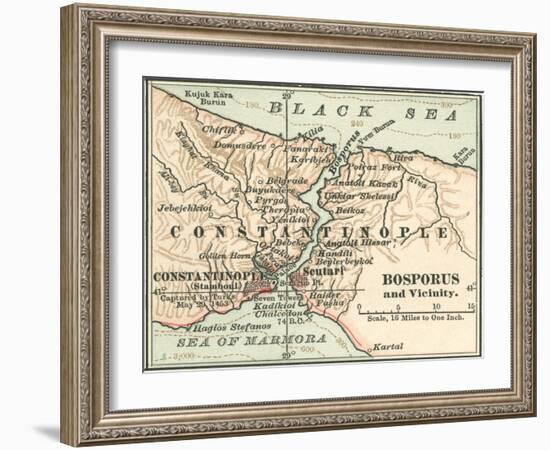 Map of Bosphorus (C. 1900), Maps-Encyclopaedia Britannica-Framed Art Print