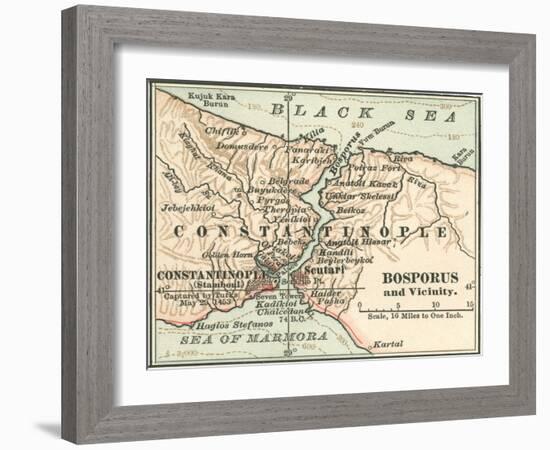 Map of Bosphorus (C. 1900), Maps-Encyclopaedia Britannica-Framed Art Print