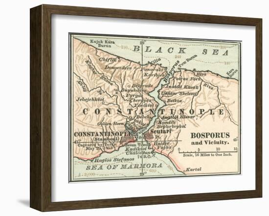 Map of Bosphorus (C. 1900), Maps-Encyclopaedia Britannica-Framed Art Print